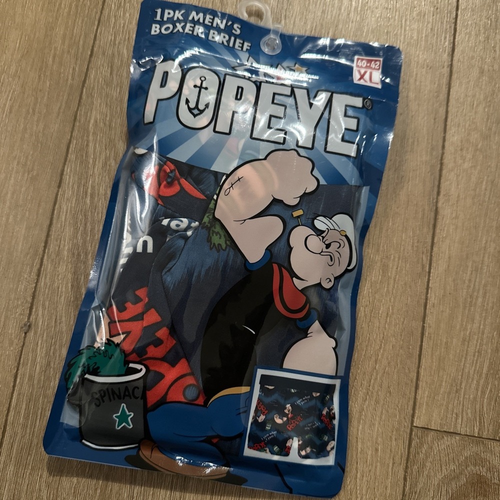 Popeye Sailor Men's Boxer Briefs~ 1 Pair Size XL 40-42 Stretch‎ Soft New